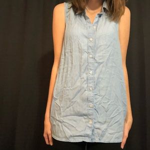 Jean style tank button up